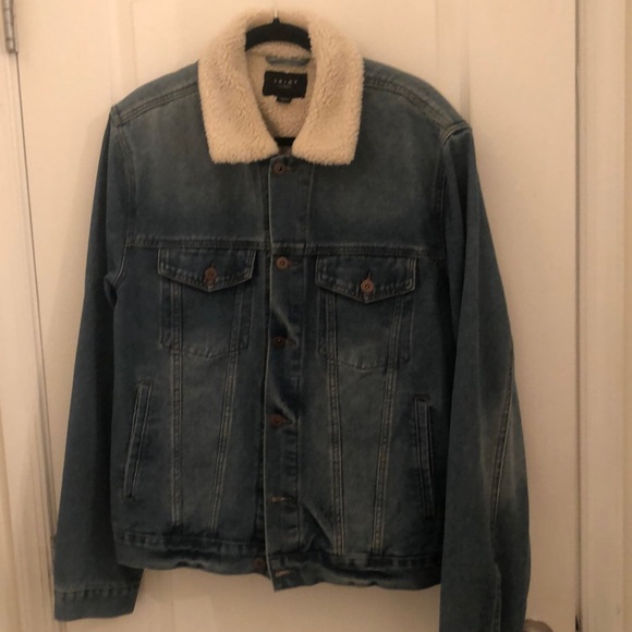 Blue Jean Jacket Fleece Collar - Picture 1 of 3